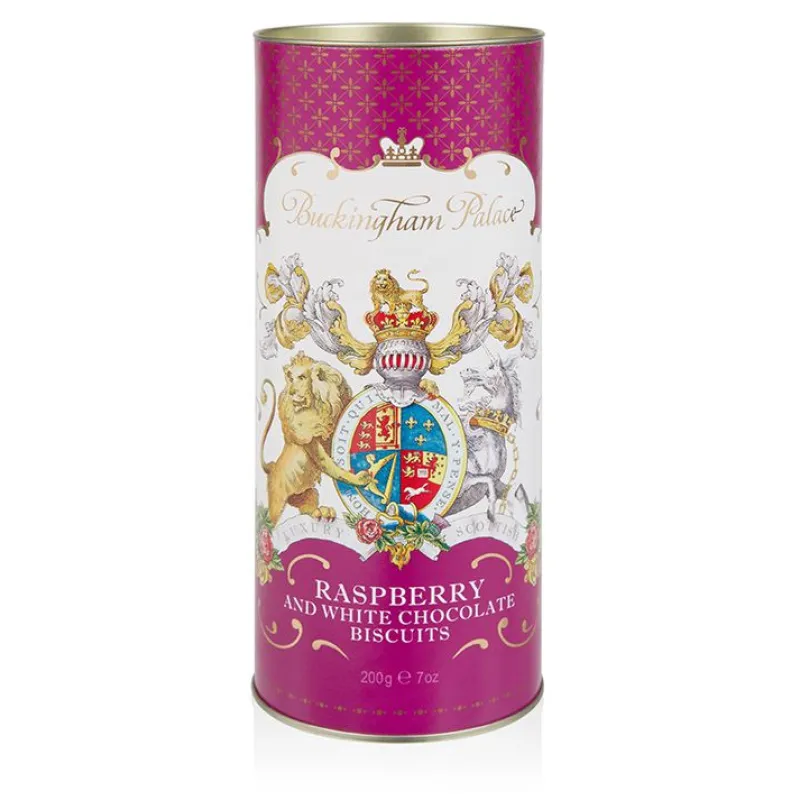 Buckingham Palace White Chocolate And Raspberry Biscuit Tube Biscuits