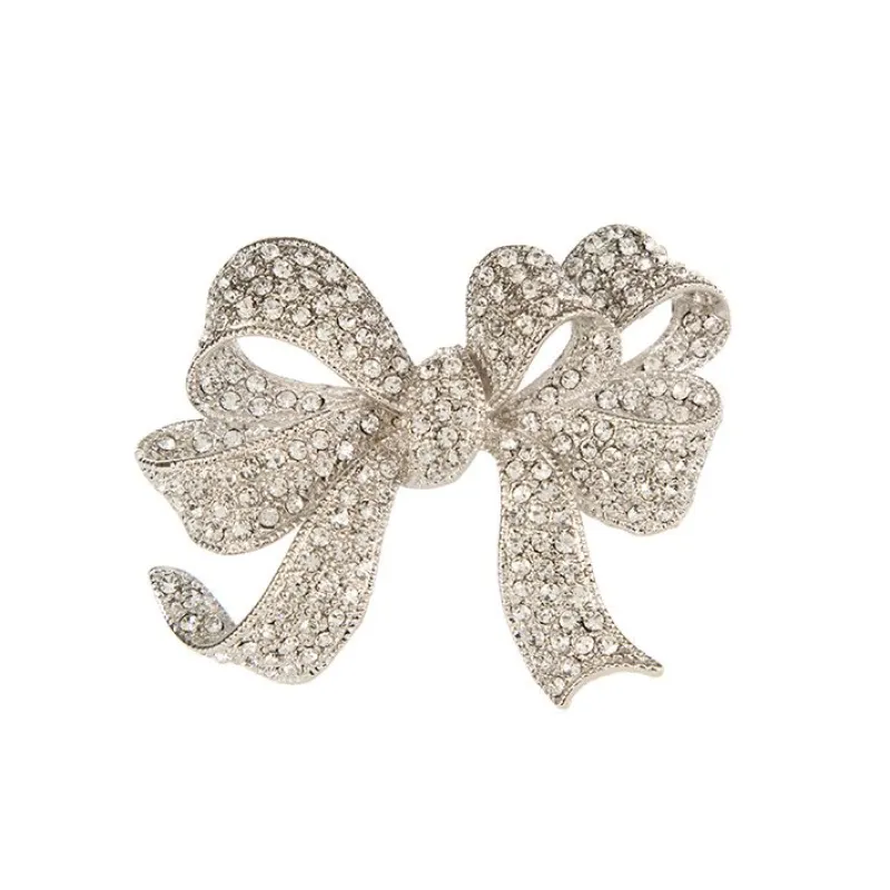 Outlet Crystal Bow Brooch Brooches