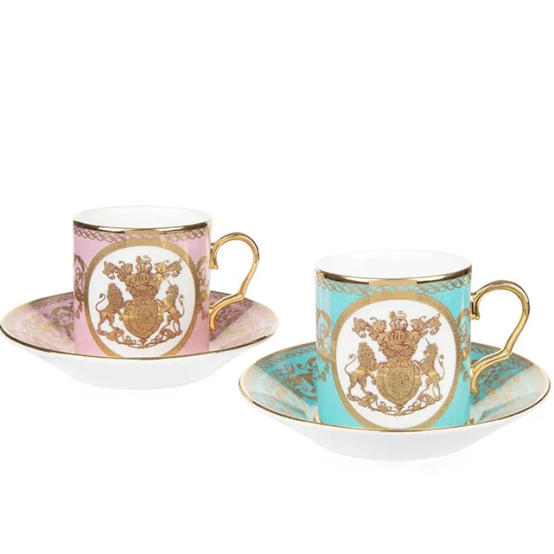 Best Special Edition Lustre Pink And Green Coffee Cup And Saucer Cups & Saucers