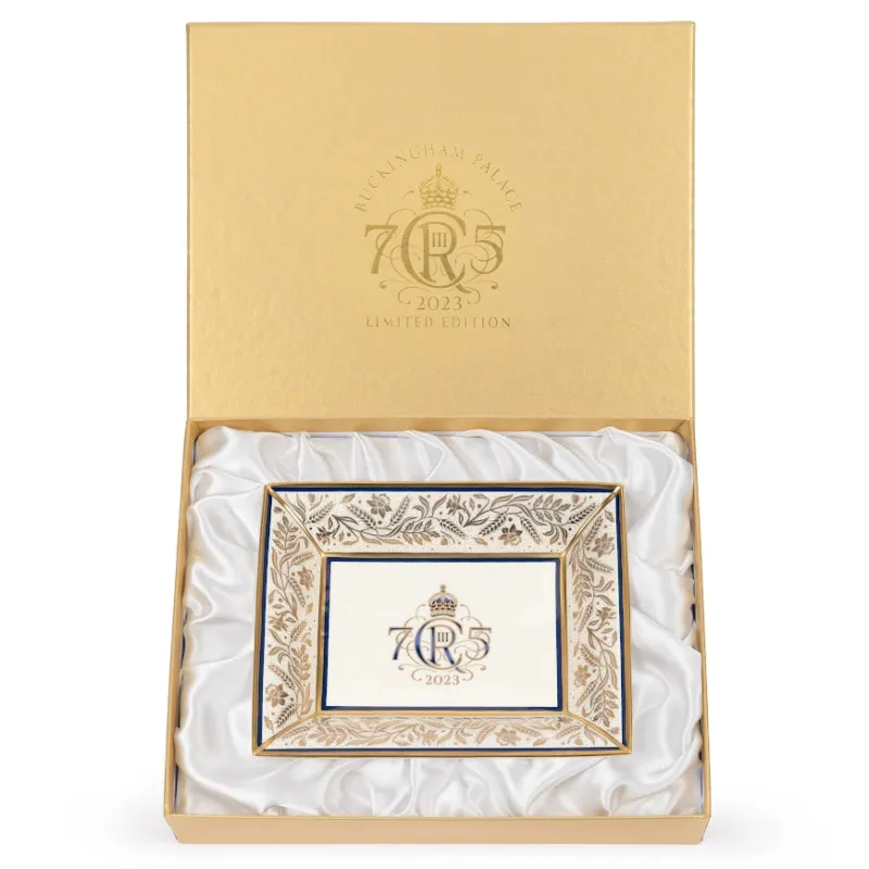 Clearance The King'S 75Th Birthday Limited Edition Navy Tray His Majesty The King'S 75Th Birthday